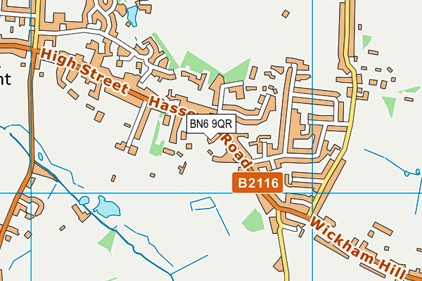 BN6 9QR map - OS VectorMap District (Ordnance Survey)
