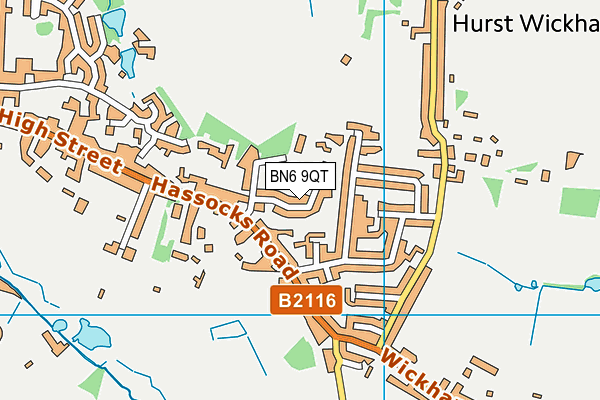 BN6 9QT map - OS VectorMap District (Ordnance Survey)