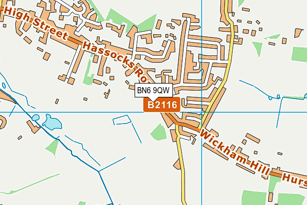 BN6 9QW map - OS VectorMap District (Ordnance Survey)
