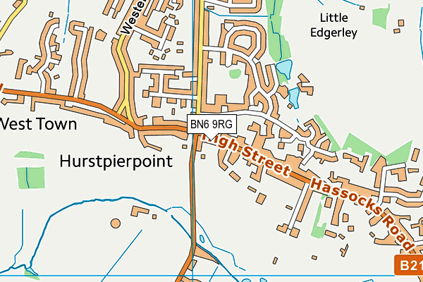 BN6 9RG map - OS VectorMap District (Ordnance Survey)