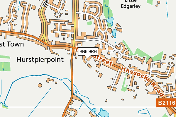 BN6 9RH map - OS VectorMap District (Ordnance Survey)