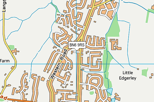 BN6 9RS map - OS VectorMap District (Ordnance Survey)
