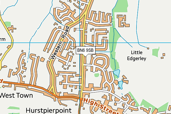 BN6 9SB map - OS VectorMap District (Ordnance Survey)