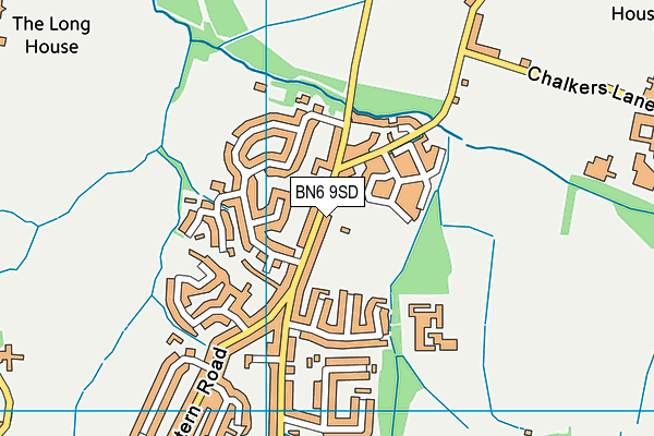 BN6 9SD map - OS VectorMap District (Ordnance Survey)