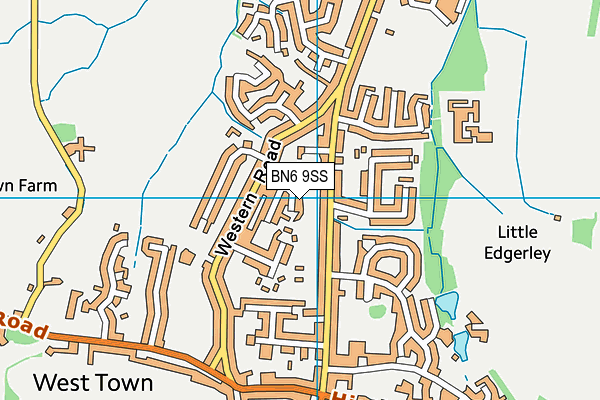 BN6 9SS map - OS VectorMap District (Ordnance Survey)