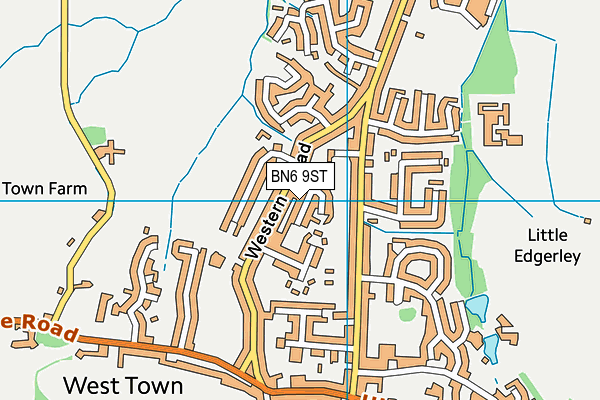 BN6 9ST map - OS VectorMap District (Ordnance Survey)