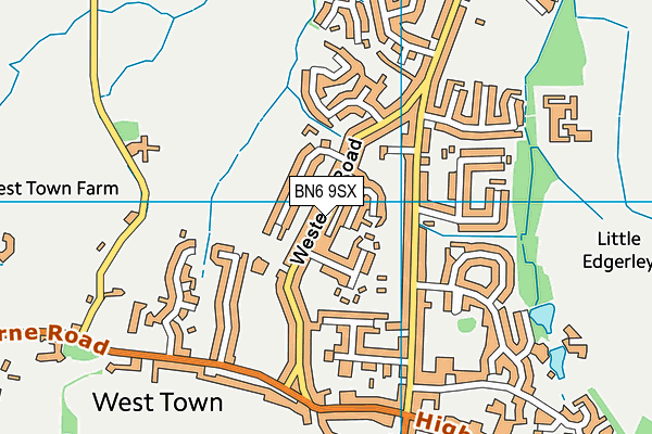 BN6 9SX map - OS VectorMap District (Ordnance Survey)