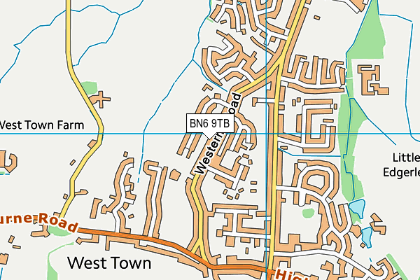 BN6 9TB map - OS VectorMap District (Ordnance Survey)