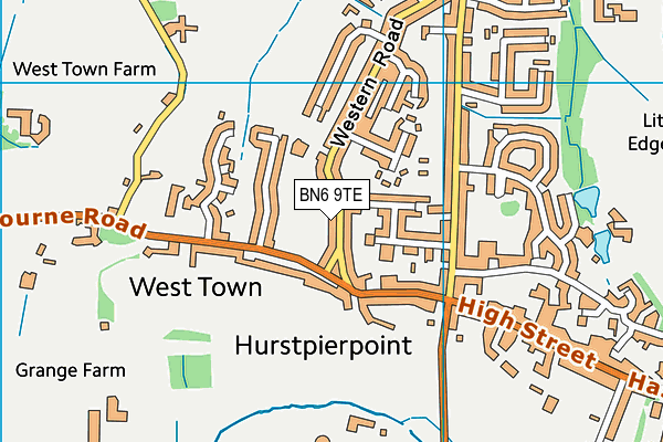 BN6 9TE map - OS VectorMap District (Ordnance Survey)