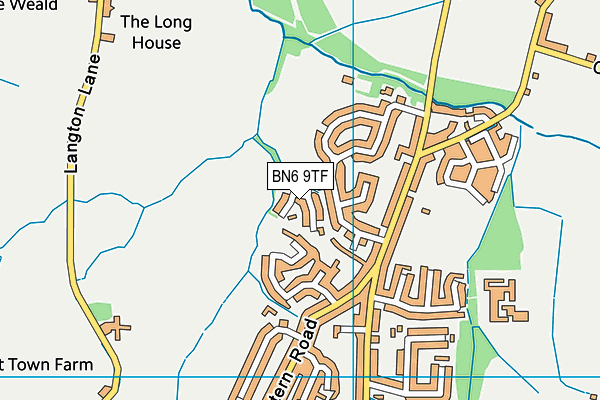 BN6 9TF map - OS VectorMap District (Ordnance Survey)