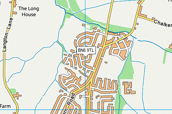 BN6 9TL map - OS VectorMap District (Ordnance Survey)