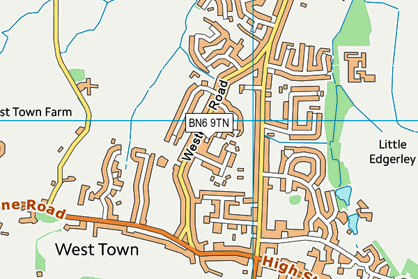 BN6 9TN map - OS VectorMap District (Ordnance Survey)