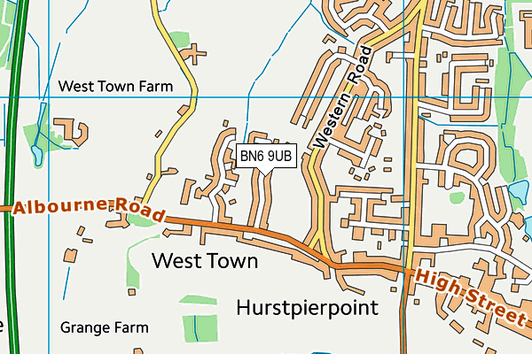 BN6 9UB map - OS VectorMap District (Ordnance Survey)