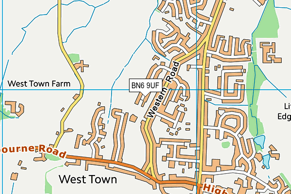 BN6 9UF map - OS VectorMap District (Ordnance Survey)