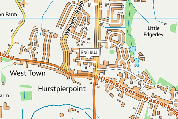 BN6 9UJ map - OS VectorMap District (Ordnance Survey)