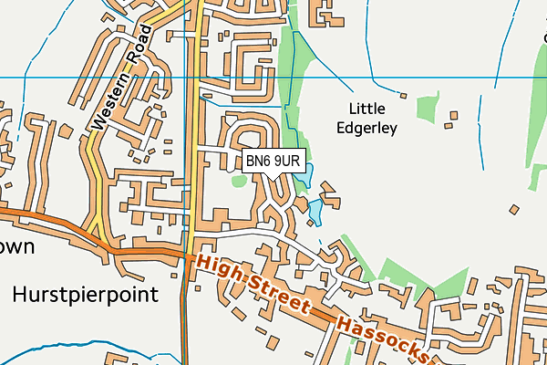 BN6 9UR map - OS VectorMap District (Ordnance Survey)