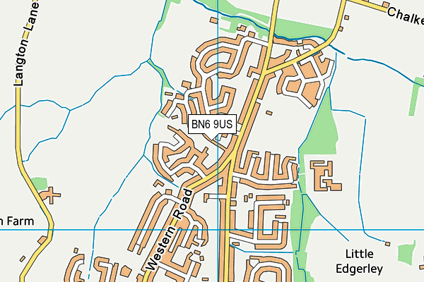 BN6 9US map - OS VectorMap District (Ordnance Survey)