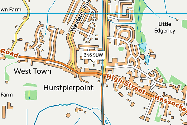 BN6 9UW map - OS VectorMap District (Ordnance Survey)