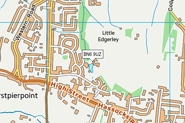 BN6 9UZ map - OS VectorMap District (Ordnance Survey)