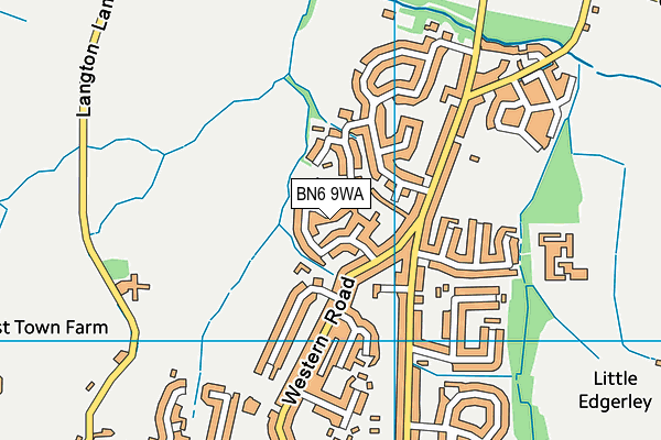 BN6 9WA map - OS VectorMap District (Ordnance Survey)