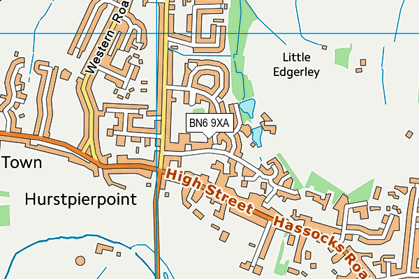 BN6 9XA map - OS VectorMap District (Ordnance Survey)