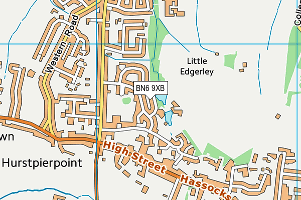 BN6 9XB map - OS VectorMap District (Ordnance Survey)