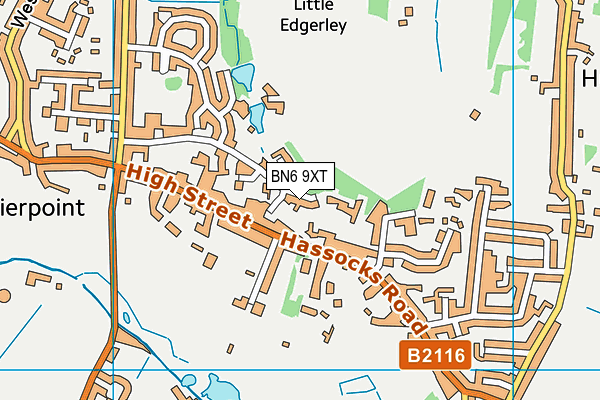 BN6 9XT map - OS VectorMap District (Ordnance Survey)