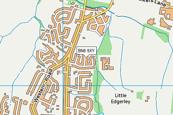 Fairfield Recreation Ground map (BN6 9XY) - OS VectorMap District (Ordnance Survey)