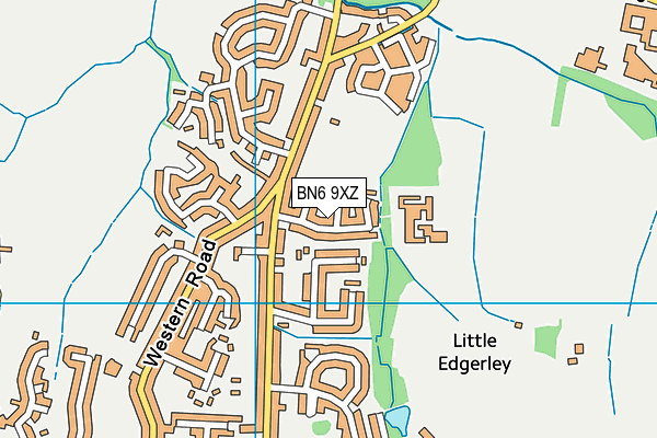 BN6 9XZ map - OS VectorMap District (Ordnance Survey)
