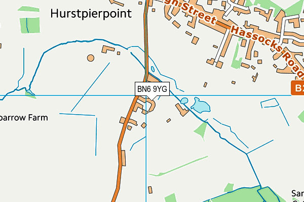 BN6 9YG map - OS VectorMap District (Ordnance Survey)