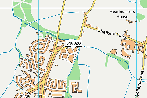 BN6 9ZG map - OS VectorMap District (Ordnance Survey)