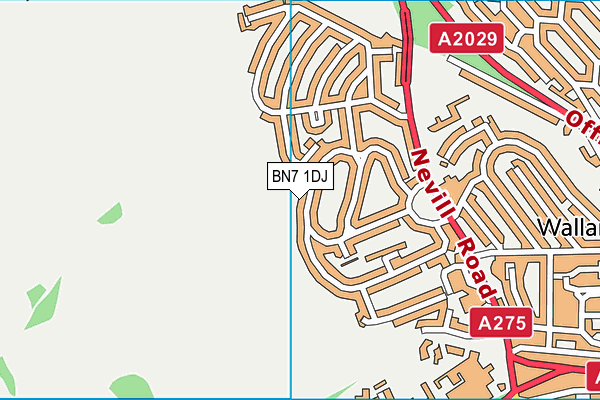 BN7 1DJ map - OS VectorMap District (Ordnance Survey)