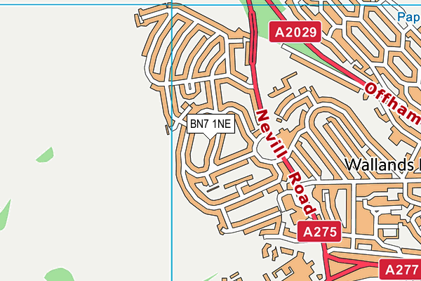 BN7 1NE map - OS VectorMap District (Ordnance Survey)