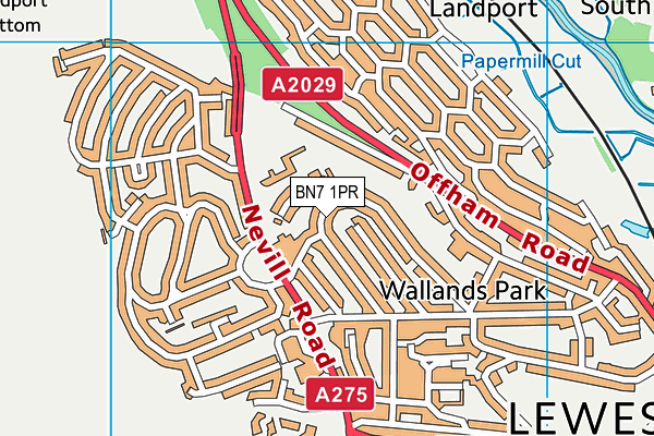 BN7 1PR map - OS VectorMap District (Ordnance Survey)