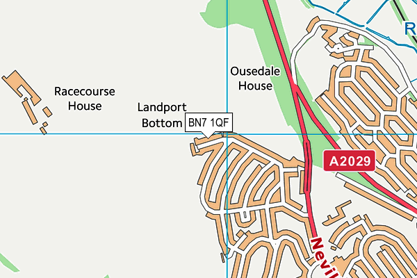 BN7 1QF map - OS VectorMap District (Ordnance Survey)