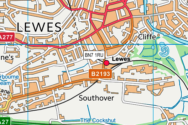 Map of THE GRANGE MANAGEMENT CO. (LEWES) LIMITED at district scale