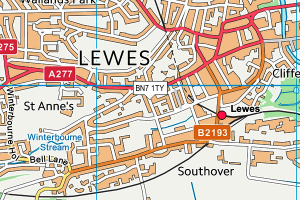 Map of LEWES COMMUNITY SCREEN (TRADING) LIMITED at district scale