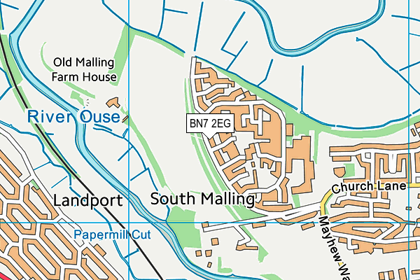 BN7 2EG map - OS VectorMap District (Ordnance Survey)