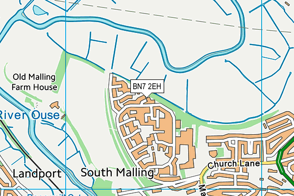 BN7 2EH map - OS VectorMap District (Ordnance Survey)