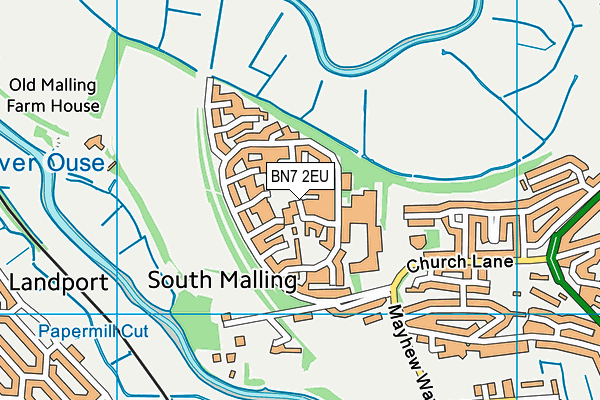 BN7 2EU map - OS VectorMap District (Ordnance Survey)