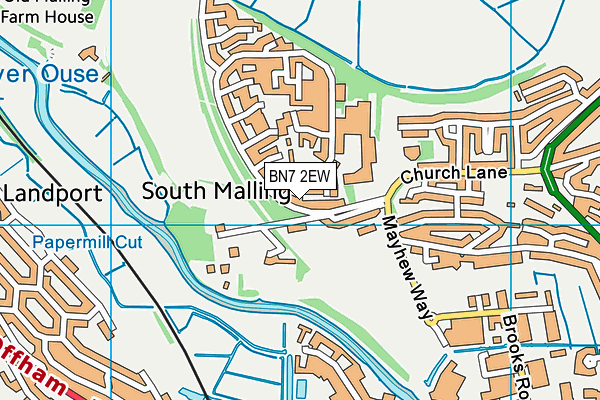 BN7 2EW map - OS VectorMap District (Ordnance Survey)