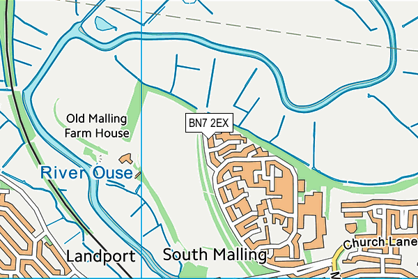 BN7 2EX map - OS VectorMap District (Ordnance Survey)