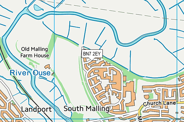 BN7 2EY map - OS VectorMap District (Ordnance Survey)