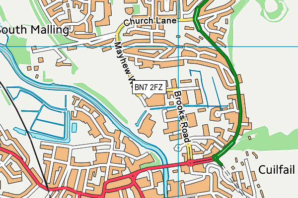 BN7 2FZ map - OS VectorMap District (Ordnance Survey)
