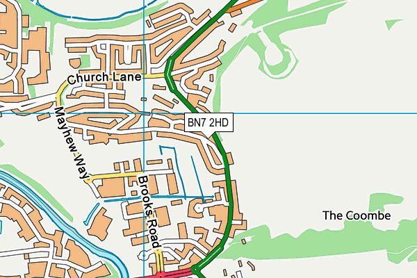 BN7 2HD map - OS VectorMap District (Ordnance Survey)