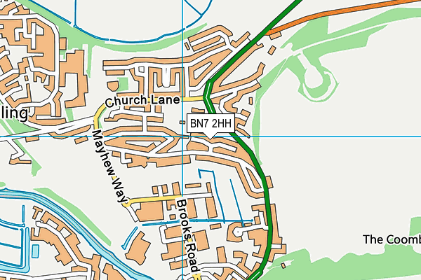 BN7 2HH map - OS VectorMap District (Ordnance Survey)