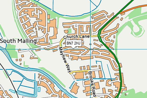 BN7 2HJ map - OS VectorMap District (Ordnance Survey)