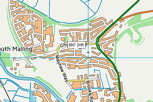 BN7 2HR map - OS VectorMap District (Ordnance Survey)