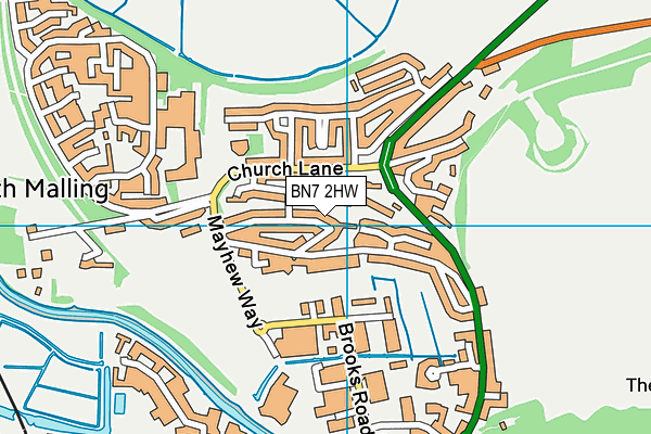 BN7 2HW map - OS VectorMap District (Ordnance Survey)