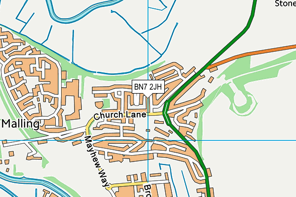 BN7 2JH map - OS VectorMap District (Ordnance Survey)